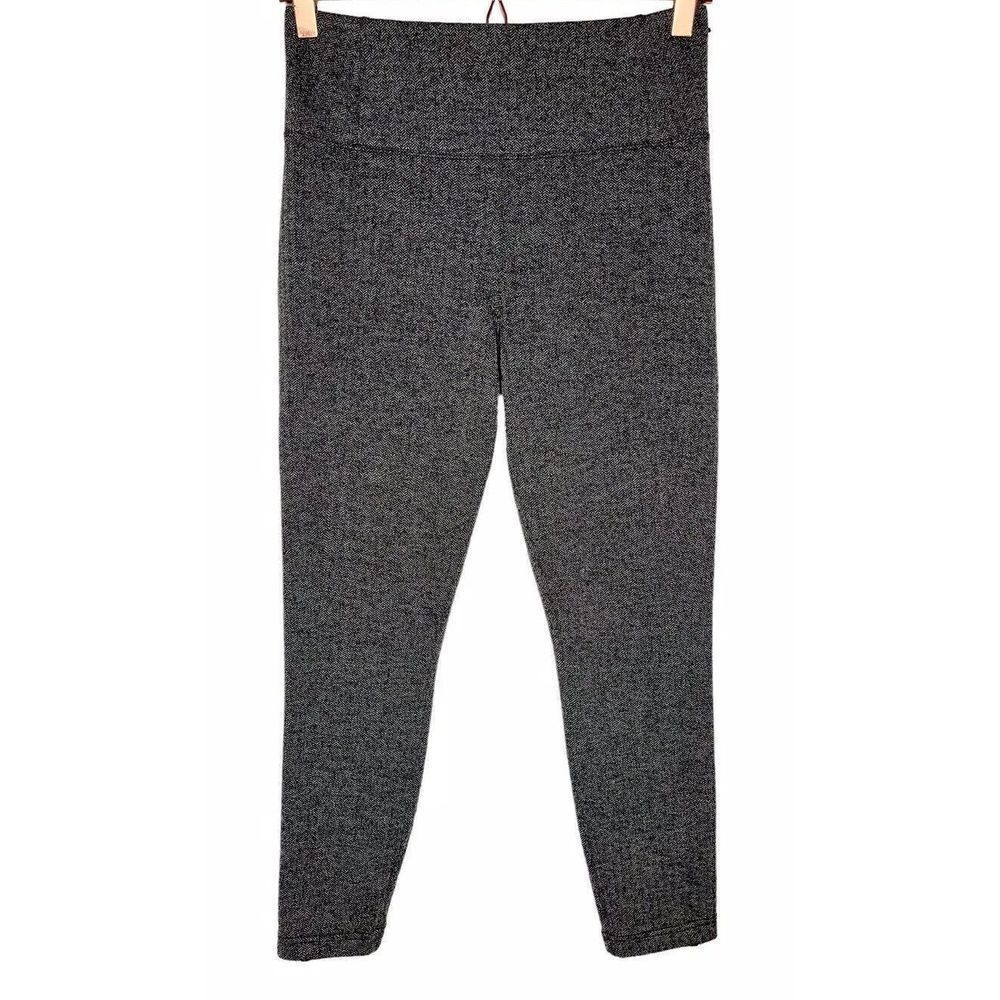 Athleta Womens Small Delancey Black Herringbone High Rise Tight In Black Pocket - Picture 12 of 14